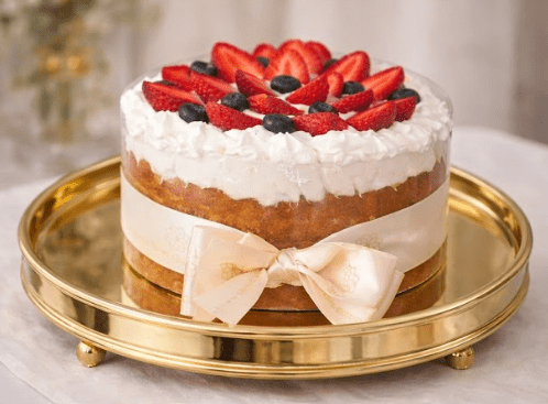 Torta de Baunilha com Frutas Vermelhas Natalina - Move Gourmet