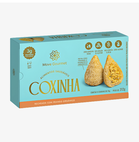 Coxinha de Frango Orgânico – 8 un. 312g - Move Gourmet