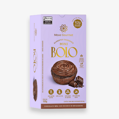 Mini Bolo de Chocolate 50% Cacau - 2un 168g - Move Gourmet