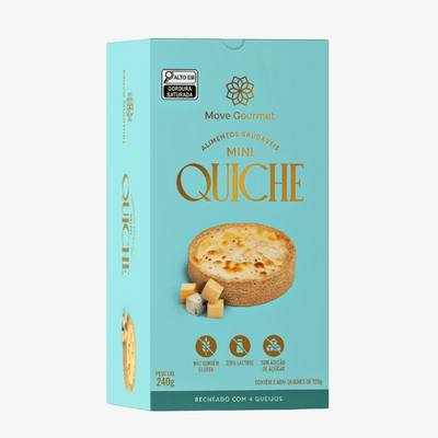 Mini Quiche de Quatro Queijos - 2un 240g - Move Gourmet