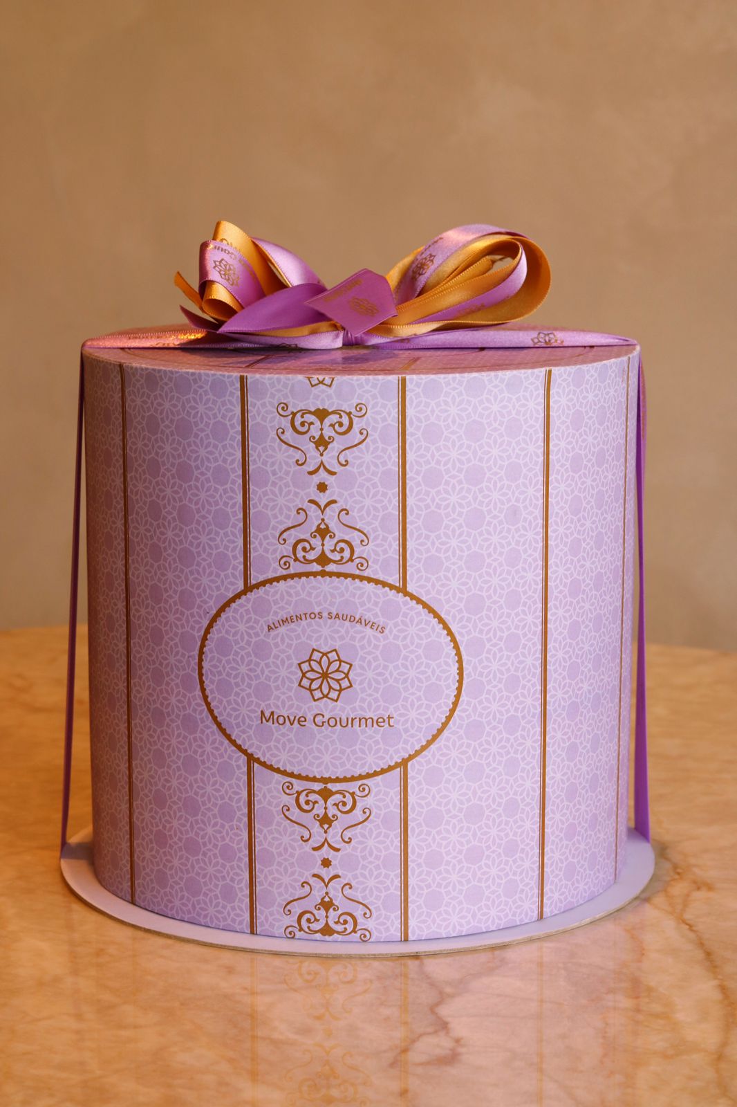 Caixa Lilás Premium para Bolo — 20 cm - Move Gourmet